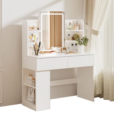DailySupplies® Make Up Tafel met Spiegel - Kaptafel voor Meisjes - Hollywood Spiegel met Verlichting