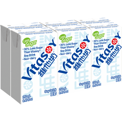 【Vetoplossend】Vitasoy sojadrank met minder suiker 6 x 250 ml