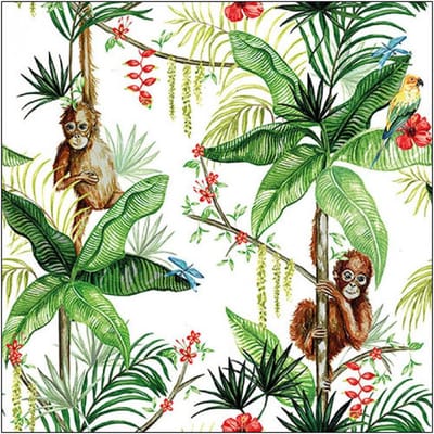 Ambiente - Lunch servetten - Orangutan white