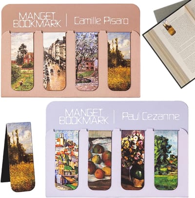 Solidchoice - Set van 8 Magnetische Boekenleggers met Kunstdruk