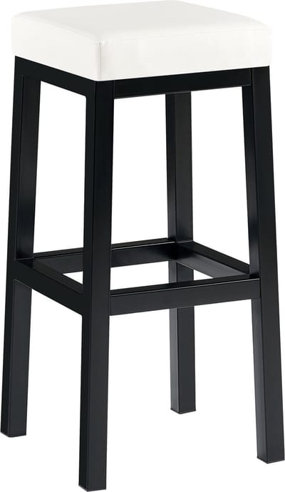 CLP Taylor Barkruk - zwart metalen frame - Zithoogte 83 cm - zwart/wit