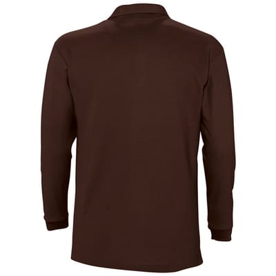 SOLS Heren-Winter II Poloshirt met lange mouwen van Piqué katoen (Chocolade)