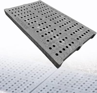 Afvoerrooster - Afdekplaat - Efficiënte afwatering - Antislip oppervlak - 50x35x3 cm - Zwart