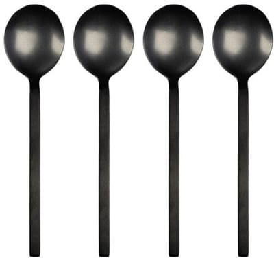 Leeff - Lepeltjes 'Charlot' (Set van 4, Zwart)