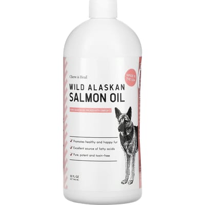 Kauw + Genees, Wilde Alaskaanse Zalmolie, Voor Honden, 946 ml (32 fl oz) white