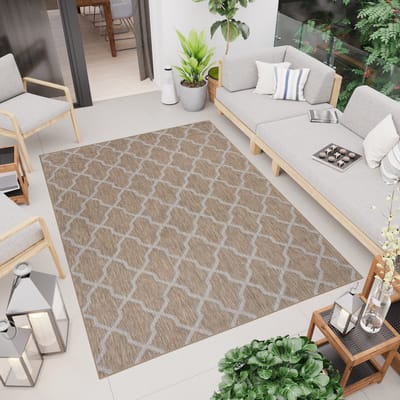 Tapiso Capri Vloerkleed Binnen Tuintapijt Woonkamer Indoor Outdoor Maat- 80x150