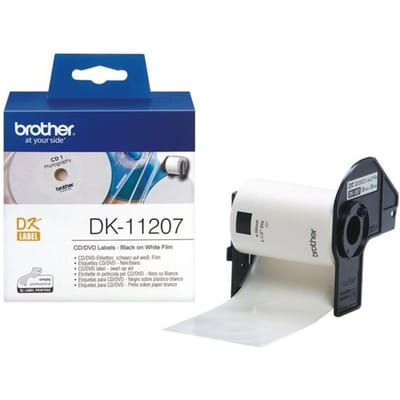 Brother DK-11207 Etiket Zwart op wit (58 mm x 58 mm) (DVD/CD)