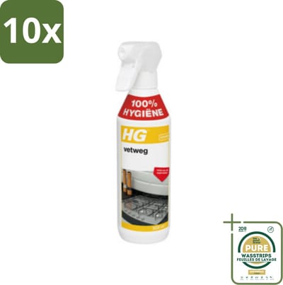 10 x HG Vetweg 500 ml - Grootverpakking - Keukenreiniger - Vetvrij Maken - Vet Verwijderen - Vet Weg - Reinigen