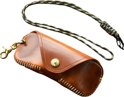 Leren Brillenetui - Vintage Etui - Veilige Opslag - Drukbestendig Ontwerp - 17 cm - Bruin