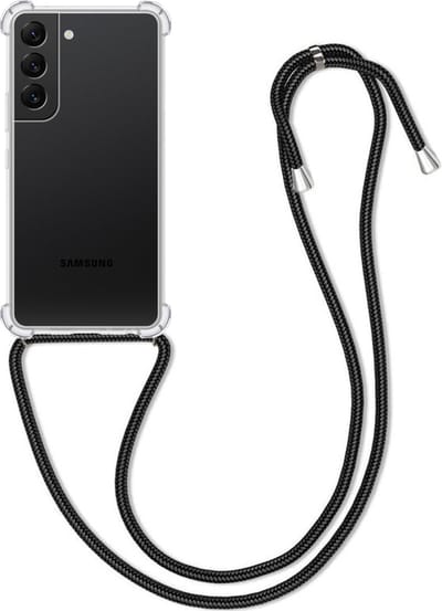 Hoesje Geschikt voor Samsung Galaxy S21 FE - Met Koord - Shock Proof - Siliconen Case - Back Cover - Telefoonkoord - Telefoon Hoes Shockproof - Telefoonketting - Transparant