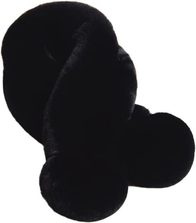 Zachte en Warme Pluche Sjaal voor Dames - Fluffy Nep Konijnenbont Sjaal voor Herfst en Winter, Zwart