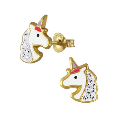 WeLoveSilver - kinderoorbellen - eenhoorn - 925 zilver - kristallen