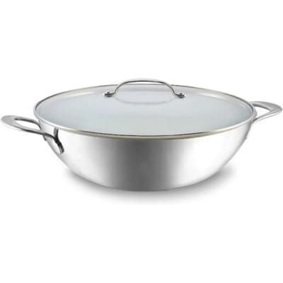 Habonne Avance Triply Wok - 34 cm - RVS - met glasdeksel