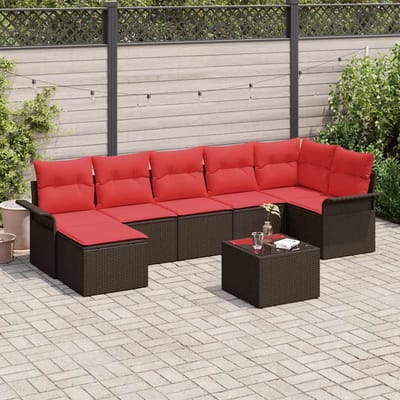 vidaXL - Tuinbank - Set - 8 - st - Bruin - poly - rattan