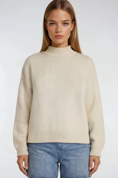 Relaxed Fit Crew Neck Dikke Gebreide Trui