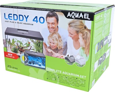 AquaEl aquarium Leddy 40 - day&night - Zwart - 41x25x25cm - 25ltr