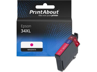 PrintAbout huismerk Inktcartridge 34XL (C13T34734010) Magenta Hoge capaciteit Geschikt voor Epson