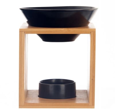 Orion - Bambus Geurbrander - Porselein - Zwart - 12x11x14 cm