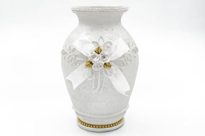 Decoratie Vaas - Polyresin - Wit