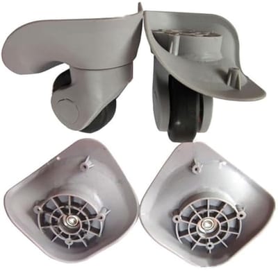 Set van 2 vervangende kofferwielen voor soepel rollen van uw koffer en reistas. Lichtgrijs.