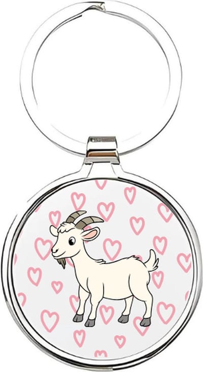 Akyol - Geit Sleutelhanger - geit - Dierenliefhebbers - Goat - lammetje - kinderboerderij - 4 x 7,5 CM