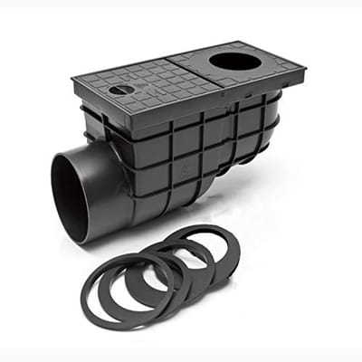 Horizontale regenzinkbak met rooster 110 mm - Afvoeroplossing voor regenwater