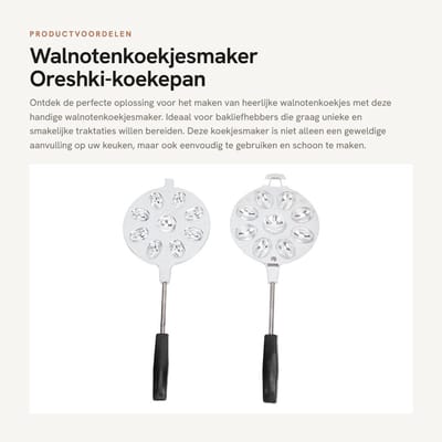 Dailygoods- Walnotenkoekjesmaker 16-wells - Bakvormen - Aluminiumlegering - Vaatwasmachinebestendig - Antiaanbaklaag - Sprookjesachtig ontwerp - Bakvorm