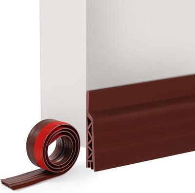 SnelShoppen - Cold Insulating Deurstopper 100x5 cm, Zelfklevende Deurafdichting, Geluidsisolatie, Stofdicht, Bruin, Perfect voor Thuis en Kantoor