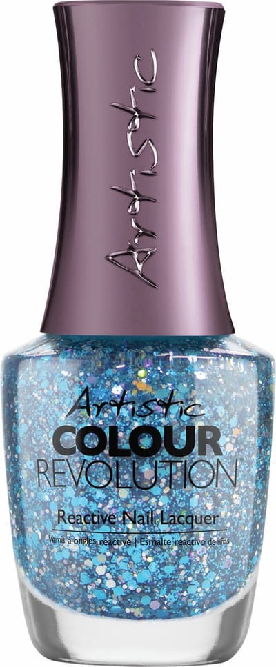 Artistic Nail Design Colour Revolution ' Emotion ' ( Transparant Blauw met grove Glitter )