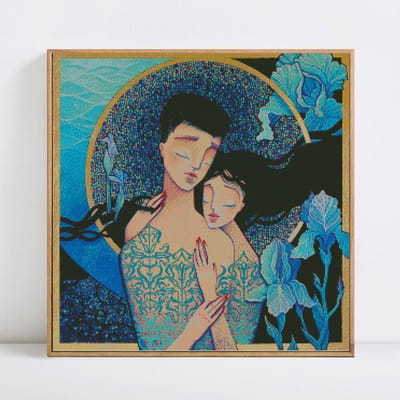 Peinture Diamant 5D Forage Complet Rond Portrait Broderie Diamant Photos de Nature 30x30