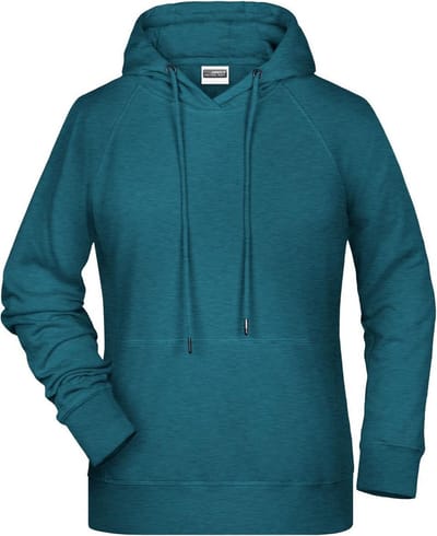 James and Nicholson Dames/dames Raglan Sleeved Hoodie (Benzine Melange)