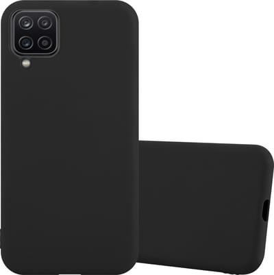 Cadorabo Hoesje geschikt voor Samsung Galaxy A12 / M12 in CANDY ZWART - Beschermhoes gemaakt van flexibel TPU silicone Case Cover