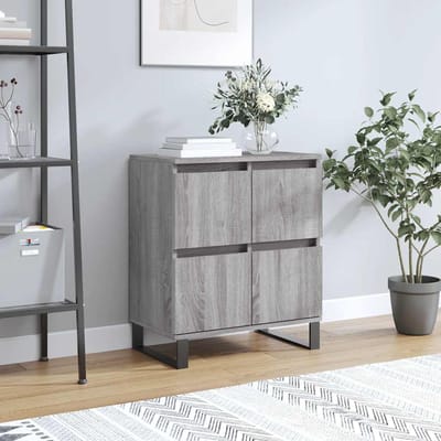 vidaXL Dressoir 60x35x70 cm bewerkt hout grijs sonoma eikenkleurig
