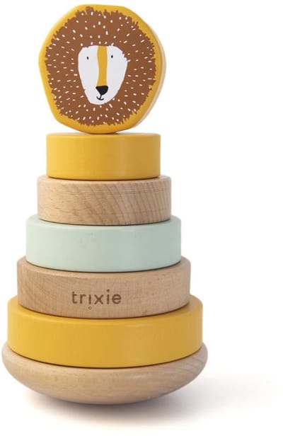 Trixie Houten Stapeltoren - Mr. Lion - Houten stacking toy - Educatief speelgoed - Voor Jongens & Meisjes - Leeuw