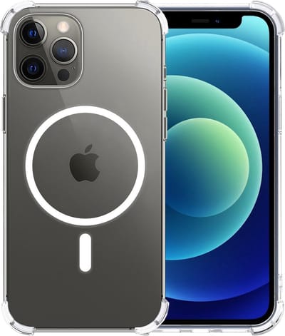 Hoesje - Geschikt voor Apple iPhone 12 Pro - Magsafe Compatible - Sterk & Shockproof - Back Cover - Telefoon Hoes Shockproof - Shock Proof Case - Telefoonhoes - Transparant