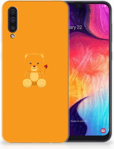 Back Cover voor Samsung Galaxy A50 Telefoonhoesje met Naam Baby Beer