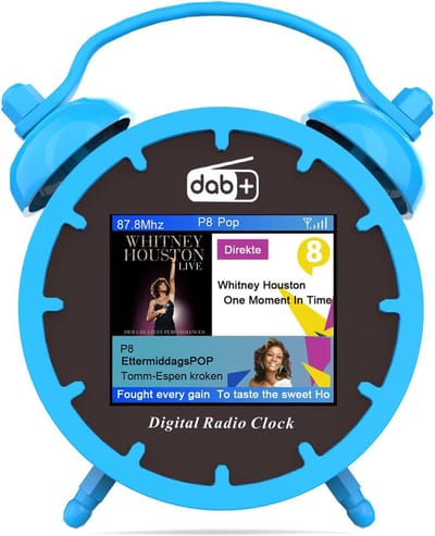 DAB Radio Wekker - Digitale Klok Radio - Muziek Luisteren - Dubbel Alarm - 70 x 70 mm - Zwart