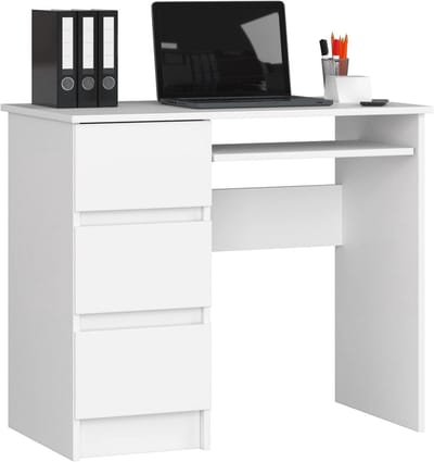 Bureau met Uitschuifbaar Toetsenbordlade en 3 Lades - Compact Werkblad (B90cm)