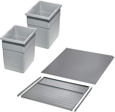 Ninka afvalscheidingssysteem eins2vier KB 450 mm, zijdikte 16 mm hoogte 275 mm 2x 13,5L, 1x 45 mm bodemplaat, 1x 45 mm