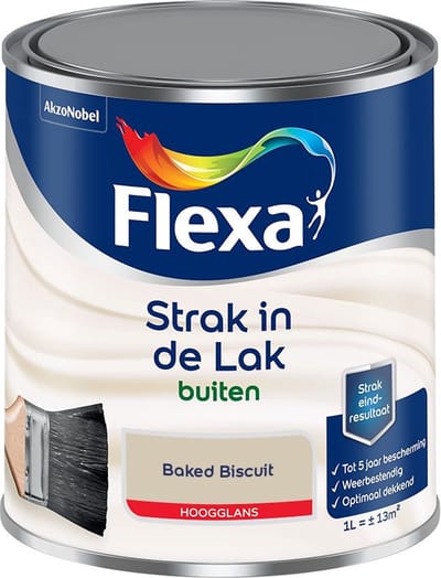 Flexa - Strak In De Lak Buitenlak Hoogglans - Baked Biscuit - Mengverf - 1 L