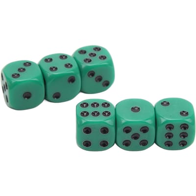 20 Pièces Dés 16mm à Coins Arrondis Dés de Jeu à 6 Faces pour Jeux de Table Jeux de Mathématiques Vert Noir blue