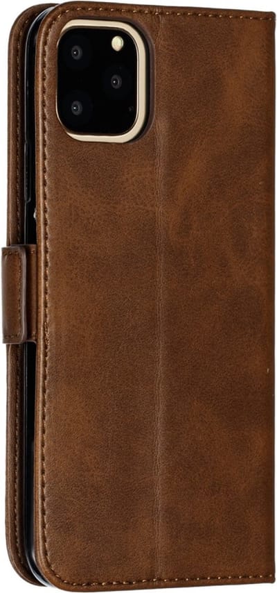 Peachy Leren Wallet Bookcase hoesje portemonnee geschikt voor iPhone 11 Pro Max - Bruin