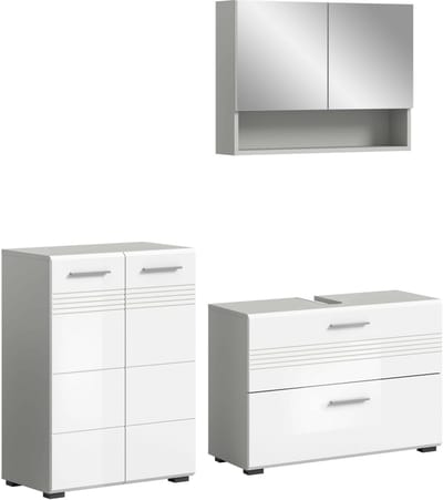 Copa badkamercombinatie wit hoogglans MDF TZ lichtgrijs NB - 32x155x190cm