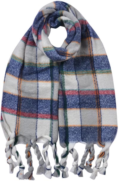 Clayre & Eef Wintersjaal Dames 50x200 cm Blauw Synthetisch