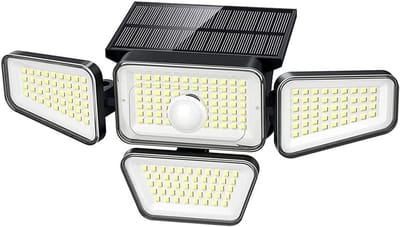 BOTC Solar Buitenlamp - Buitenlamp met bewegingssensor op zonne energie - 270 LED - Met dag nacht sensor - Solar wandlamp buiten - 1 Stuk