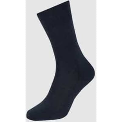 FALKE Family eenkleurig katoen sokken heren blauw - maat 39-42