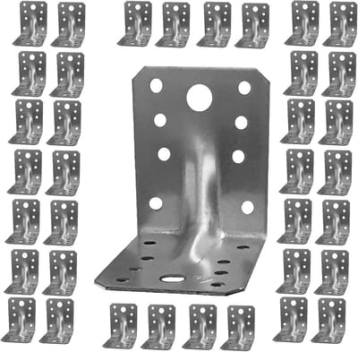Pack van 50 Gegalvaniseerde Hoekijzers voor Versteviging - 70x70x55 mm - 1.5mm Dikte