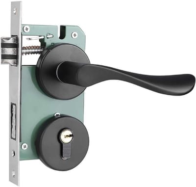 Dailygoods- Deurslot Set - Deurknop - Handgreep - Cilinderslot - Deurslot Binnendeur - Zwart Aluminium - Veiligheidsdeurslot - Deurgreep