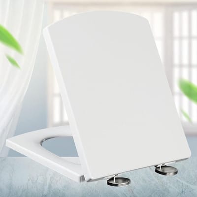 Toiletbril - Toiletzitting deksel - Badkamer vernieuwen - Zacht sluitend mechanisme - 37 x 47 cm - Wit