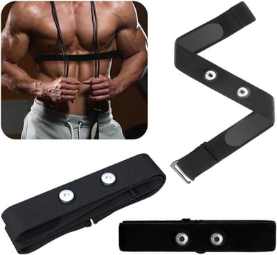 Fitness Borstband - Hartslagmeter Band - Sporten Meten - Zachte Stof - 70-110 cm - Zwart